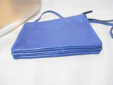 CELINE PARIS Leather TRIO Crossbody Zip Bag Purse BLUE