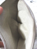 New CELINE DOUBLE ZIPPER Clutch Bag Purse GRAY Fabric