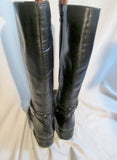 Womens ETIENNE AIGNER CRETE Leather Knee High Stud Boots BLACK 9.5 Rocker Rider