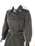 CORTEFIEL FEMINA SPAIN Lined TRENCH COAT Jacket 10 BLACK Double Breasted