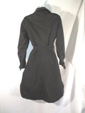 CORTEFIEL FEMINA SPAIN Lined TRENCH COAT Jacket 10 BLACK Double Breasted