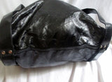 BIG BUDDHA Vegan Faux Leather Shoulder Bag Tote Handbag Satchel Hobo BLACK XL