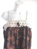 Vintage 1970s Seventies Handmade Maxi Dress Sundress BOHO L Sleeveless Hippy Beach NAVY BLUE