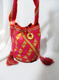 NEW NWT WAYUU TAYA Kilim Serape Blanket Ethnic Tapestry Bag RED PURPLE