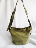 COACH 4932 Leather Suede Hobo Duffel Bucket shoulder bag purse GREEN SAGE