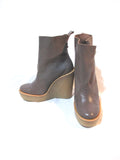 NEW PIERRE HARDY GRAIN CALF Ankle Boot Bootie 37 TAUPE BROWN NIB