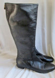 Womens KATE SPADE NEW YORK Leather Knee High Boot BLACK 10 ITALY Distressed