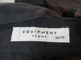 Womens EQUIPMENT FEMME 100% Silk Pants Trousers XS/TP BLACK Belt