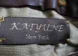 New KATYUNE NEW YORK Boiled Wool Felt Clutch Purse Evening Bag Leather BROWN ORANGE