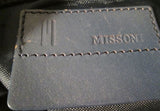 Vintage MISSONI Signature CANVAS Leather Hobo Satchel Purse BEIGE BLUE M