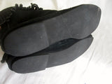 EUC Womens MINNETONKA Suede Fringe Ankle Boots Moccasin BLACK Shoes 8 Booties USA