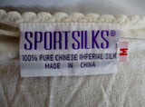 SPORTSILKS Base Layer Top Pure Imperial Silk CREME WHITE M Shirt Womens