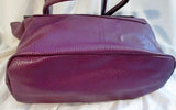 New Vegan Pebbled Faux Leather TOTE Market Book Bag Carryall SHOPPER PURPLE L