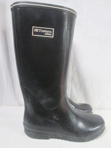 Womens TRETORN STOVEL Gumboots Wellies Rainboots Foul Weather BLACK 8.5 Rain Boots