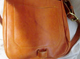 Ethnic Cowboy leather satchel shoulder flap crossbody saddle bag western BROWN man purse