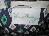VERA BRADLEY Vegan Quilted Bag Satchel Tote WHITE BLUE GREEN GRAY SWIRLY SWIRL
