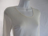 SPORTSILKS Base Layer Top Pure Imperial Silk CREME WHITE M Shirt Womens