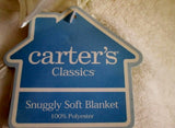NEW NWT Carter's Classics BUMBLEBEE blanket Swaddle Baby Infant WHITE 30X40 Gift Shower