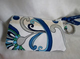 VERA BRADLEY Vegan Quilted Bag Satchel Tote WHITE BLUE GREEN GRAY SWIRLY SWIRL