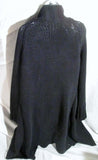 Womens J. CREW Cardigan Maxi Sweater Dress Robe Jacket Coat BLACK Knit M HEAVY!