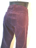 J Brand SKINNY LEG CORDUROY Jean Dungaree Pants Trousers 28 PURPLE Womens