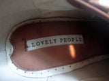 NEW LOVELY PEOPLE Wedge Heel Vegan Ankle BOOT Shoe BROWN 9 Fringe