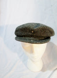 GLEN EOKE TWEED IRELAND driving cap hat beanie wool M GRAY Herringbone