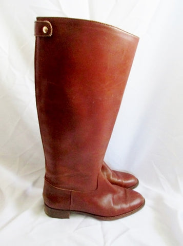 Womens J. CREW Leather Equestrian Moto Rocker BOOTS Shoes BROWN 10 Riding