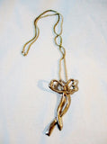 Signed TAXCO 925 STERLING SILVER MEXICO BOW RIBBON Necklace 22g Pendant Jewelry