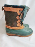 Mens EDDIE BAUER Handcrafted Leather Duck Boot Trail Hiking Snow Lined 5 GREEN