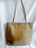 Made in ITALY genuine leather handbag shoulder pyramid bag Satchel Tote BEIGE TAN