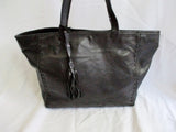 LOXWOOD Leather TOTE satchel shoulder bag BLACK Stitch Carryall FRINGE TASSEL