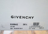 NEW Womens GIVENCHY Suede Leather High Heel Sandal Shoe 36 / 6 BLACK Eyelet $1179
