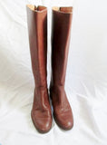 Womens J. CREW Leather Equestrian Moto Rocker BOOTS Shoes BROWN 10 Riding