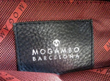 MOGAMBO BARCELONA Pebbled Leather Shoulder Bag Man Purse Crossbody BLACK Travel