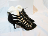 NEW Womens GIVENCHY Suede Leather High Heel Sandal Shoe 36 / 6 BLACK Eyelet $1179