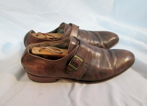 Mens ASTON GREY CHATSWORTH Leather OXFORD Loafer Shoe 13 BROWN Buckle