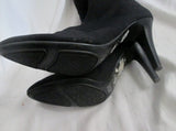Womens NINE WEST SINISTER Vegan Thigh High Heel Boots FETISH BLACK 7.5