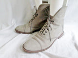 Womens 1937 Footwear ITALY Suede LEATHER Steampunk Ankle BOOT Booties 8 BEIGE Desert