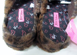 NEW Womens BETSEY JOHNSON LEOPARD Fur Slippers Knit 9/10 Shoes NWT Booties