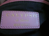 CALYPSO St. BARTH ITALY suede leather clutch satchel shoulder bag boho PINK BOW