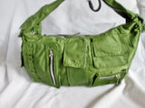NEW CLASSIC CROSSBODY Travel Shoulder Bag Anti-Theft Hobo GREEN POCKETS Zip Vegan