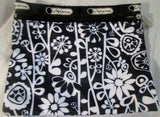 LESPORTSAC Nylon purse wallet pouch case organizer vegan bag BLACK WHITE FLORAL