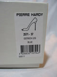 NEW PIERRE HARDY OSTRICH LEATHER Pump Shoe BLUE 37 6.5 NWT Womens NIB