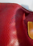 ALFRED SUNG Faux Leather Shoulder Rucksack Sling Vegan Bucket Travel BAG BLUE RED