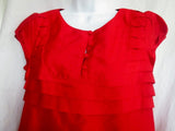 NEW Womens CALYPSO CHRISTIANE CELLE 100% SILK Shift Dress S RED CARDINAL