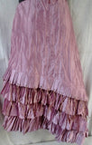 Womens NICCI SKIRT Sheer Boho Indie Tiered Ruffle Lined Pleated S PINK Hippie