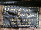 EMILY ANN BOCA RATON Leather Hobo Satchel Flap Crossbody Shoulder Bag BROWN Purse