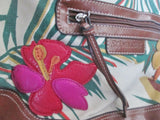 NEW St. John's Bay hobo satchel shoulder saddle bag FLORAL APPLIQUE M