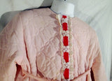 Vintage Girls PETTI-ROBE BY LOUNGERS Bathrobe Coverup Lace Ribbon Princess PINK S